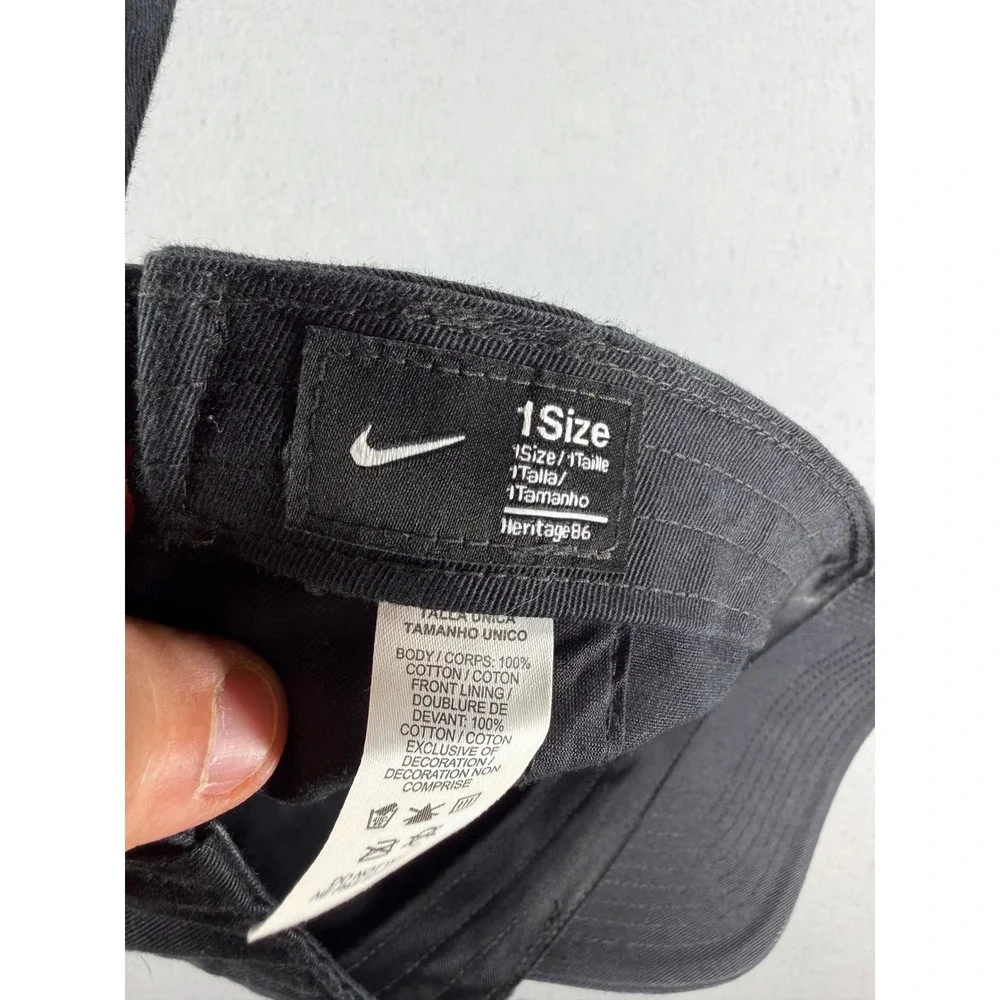 Vintage Nike Heritage86 Just Do It Hat Black Adjustable Cotton Strapback